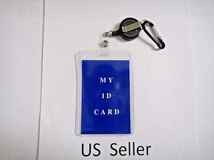 Retractable Badge Reel & Vertical ID Holder Combo BUY 2 GET 1 FREE US Seller - Picture 1 of 2