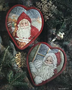 Leisure Arts herzförmiger Weihnachtsmann Ornamente Buchstaben einzeln Kreuzstichmuster - Bild 1 von 2
