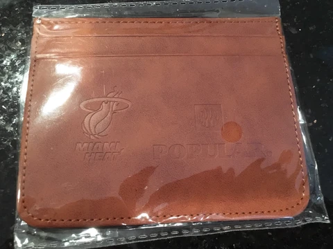 Miami Heat Men’s Wallet  Credit Card Holder Brown Leather 2012 NBA Champions Cover