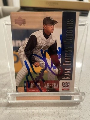Miguel Cabrera Upper Deck 2001 Minor League Centennial Autograph - Image 1 of 2