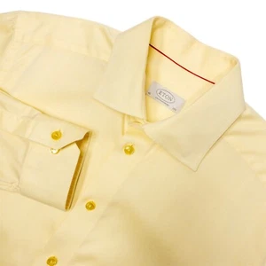 Eton Contemporary Dress Shirt Men's 15.5 (40) Long Sleeve Button-Up Solid Yellow - Picture 1 of 10