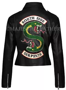 Women's Riverdale Southside Serpents Gang Jughead Jones Cole Sprouse Bike Jacket - Bild 1 von 3