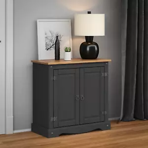 Corona Sideboard Charcoal 2 Door Cupboard Solid Pine Dining Mercers Furniture® - Picture 1 of 4
