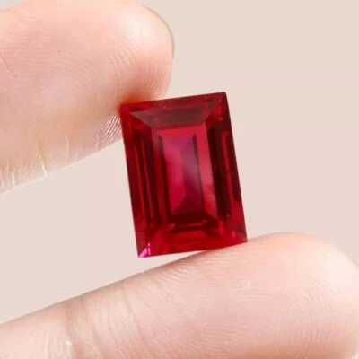 AAA Wonderfull Natural Red Mozambique Ruby Loose Baguette Gemstone Cut 12x10 MM - Image 1 of 4