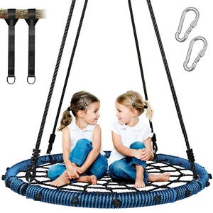 750lbs 40“ Spider Web Saucer Tree Swing for Kids Adults Play Outdoor Net Swing - Picture 1 of 9