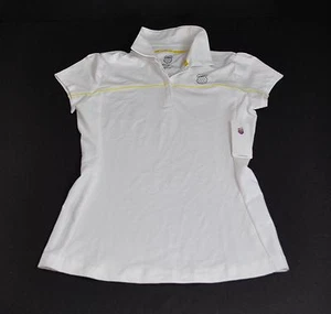 Nueva camiseta K-Swiss blanca amarilla con mangas polo informal deportes pequeña P24 - Imagen 1 de 12