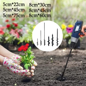 Garten Schnecken Spiralbohrer Pflanzen Erdlochbohrer Erdbohrer für Bohrmaschine - Bild 1 von 19