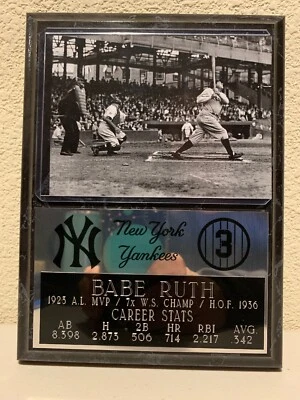 Babe Ruth 6x8 New York Yankees Plaque  - Image 1 of 3
