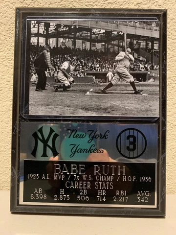 Babe Ruth 6x8 New York Yankees Plaque Cover