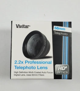 Vivitar Telephoto Lens 58mm 2.2x HD4 Optics New Sealed - Picture 1 of 5