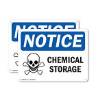 (2er-Pack) Chemische Lagerung OSHA Hinweisschild Aufkleber Metall Kunststoff