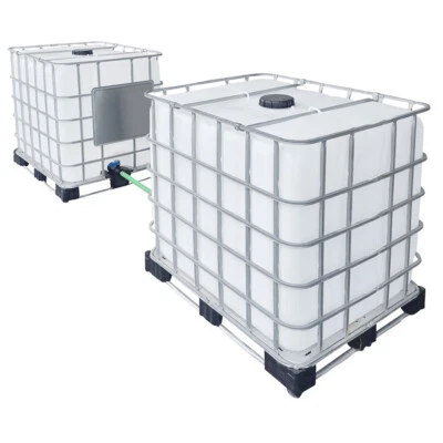  2000l IBC Wassertank gegenüber mit Schlauch Tankverbindung - Bild 1 von 4