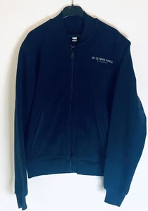 G-Star Raw Navy Blue Mens Winter Bomber Fleece Jacket Size Small New With Tags - Picture 1 of 12