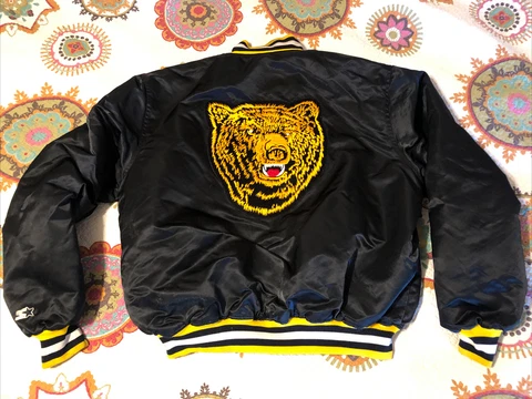 VTG Starter Center Ice Boston Bruins NHL Satin Jacket Men’s XL Pooh Bear Logo Cover