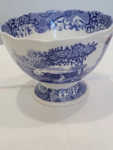 Vintage Spode Blue Italian Footed Bowl  MORE SPODE in my store - Picture 1 of 4