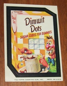 Vintage 1974 Topps Wacky Packages Dimwit Dots Sugar Sticker Card - Picture 1 of 2