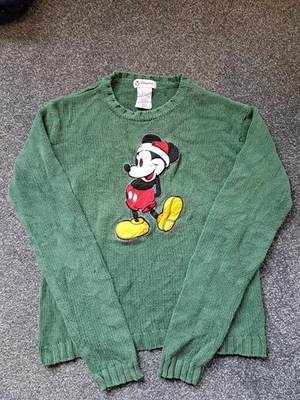 Vintage Authentic Disney Mickey Mouse Green Full Knit Sweater - Image 1 of 3