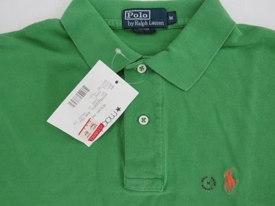 vintage Ralph Lauren Polo Shirt Mens Med M Green 100% Cotton solid plain NWT NEW - Image 1 of 4