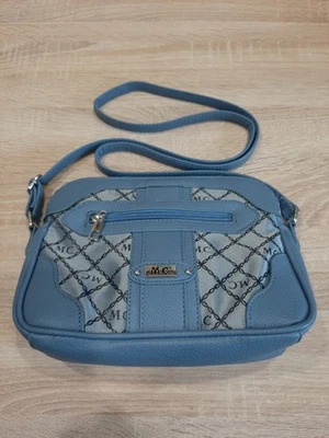 M.C.r. Handtasche Umhängetasche hellblau silber Fashionland Seligenstadt - Bild 1 von 4