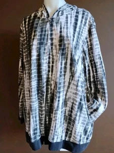 Chaqueta con capucha para mujer 22/24 bolsillos negra cremallera completa cordón cálido informal - Imagen 1 de 4