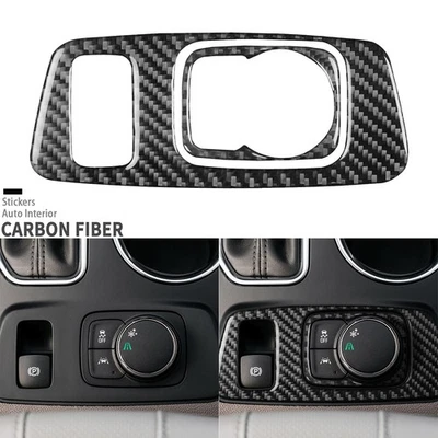 Cubierta de perilla multimedia de consola de fibra de carbono real para Chevrolet Traverse 2018-2023 Foto 1 de 4