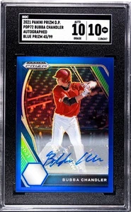 2021 Panini Prizm Draft Pick Blue Prizm /99 Bubba Chandler PDP72 Sgc 10/10 Pop 1 - Picture 1 of 4