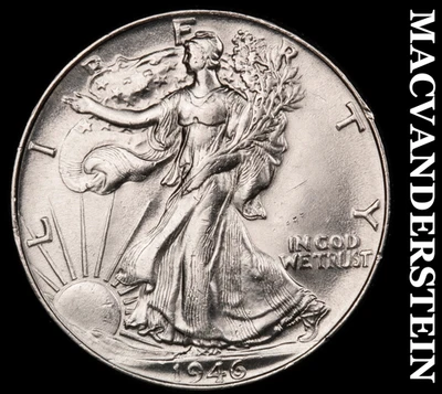 1946 Walking Liberty Half Dollar - Brilliant Uncirculated  Lustrous  #F9660 - Image 1 of 2