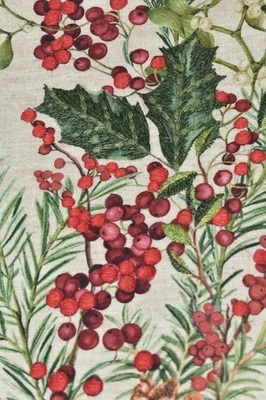 Corredor de mesa bordado Pottery Barn Holly Berry 18x108 Navidad nuevo con etiquetas Foto 1 de 4