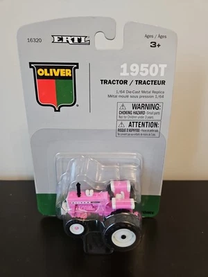 Oliver 1950T Turbo Charged Pink Tractor w FWA & Rear Duals 1/64 by Ertl Tomy - Image 1 of 3
