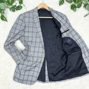 Brooks Brothers SCABAL Fabric Silk Blend Tailored Jacket 2B WindowpaneCheck Mens - Picture 1 of 13