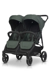 Zwillingsbuggy Twin Circle Line Buggy Jogger Khaki Luftkammerräder - Bild 1 von 3