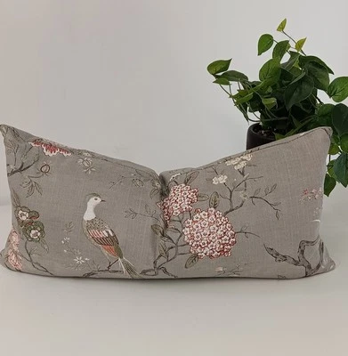 Gp and J Baker Oriental Bird Lumbar/ Rectangular Feather Cushions. - Image 1 of 4