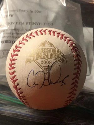 Cole Hamels Signed Autographed 2008 World Series Baseball - Image 1 of 3