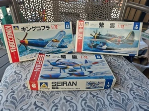 Lote de 3 kits de aviones modelo NOS AOSHIMA escala 1/72 Segunda Guerra Mundial King Cobra Seiran Shiun - Imagen 1 de 10