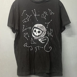 Camiseta negra para hombre Akumu Ink Skeleton Zodiac Sign Astronaut talla L - Imagen 1 de 5