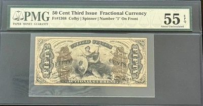 FR-1336 $0.50 Third Issue Fractional Currency  - PMG 55 EPQ SCARCE - Image 1 of 2