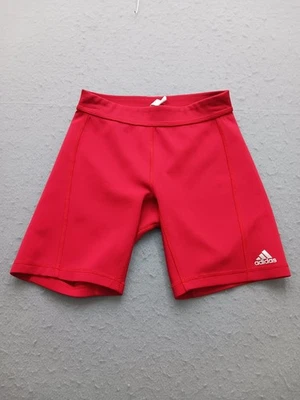 Adidas Women S Bike Shorts Red Techfit Climalite Compression Athletic Workout - Image 1 of 4