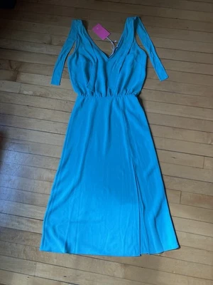Vestido Midi Amanda Uprichard Josephina Turquesa Azul Espuma de Mar XS NUEVO CON ETIQUETAS Foto 1 de 4