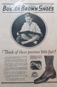 Masterpiece Ad of Yesteryear #736 Buster braune Schuhe für Kinder - 1919 - Bild 1 von 1