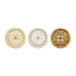 5pcs Metal Buttons with Rhinestones Decorative Craft Sewing Accessories 18-25mm - Picture 1 of 6