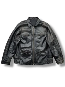Chaqueta de cuero descolorida de los años 90 para hombre talla L - Imagen 1 de 13