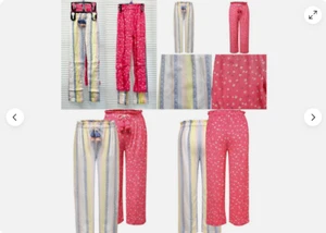 JESSICA SIMPSON GIRLS 2PK FLOW STRIPE/FLORAL PANTS (PINK DITSY MULTI L 14/16)NWT - Picture 1 of 2