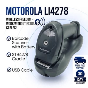 Motorola LI4278 Wireless Handheld Barcode Scanner w/STB4278 Cradle & USB Cable - Picture 1 of 24