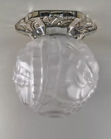 DEGUÉ : FRENCH 1930 ART DECO FLUSH MOUNT      ceiling light  lamp pendant france Cover