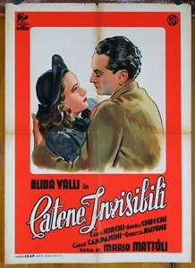 manifesto 1/2F film CATENE INVISIBILI Alida Valli Andrea Checchi M.Mattoli 1942 - Picture 1 of 1