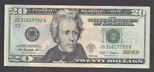 $20 FEDERAL RESERVE NOTES 2009 PHILADELPHIA (JC31617752B), UNC - Picture 1 of 2