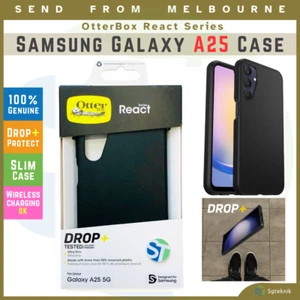 NEW Genuine OtterBox React Samsung Galaxy A25 5G Slim Case Black Drop Protection - Picture 1 of 7