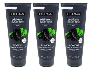 Freeman Facial Charcoal & Black Sugar Polish Mask, 3 Count (Pack of 1) E11 - Picture 1 of 1