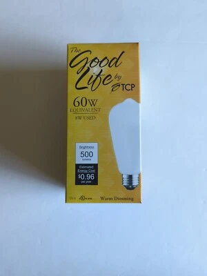 TCP FST19D60GL1 8 Watt Good Life LED Edison Bulb 32K-18K Dimmable E26 Base 500L - Image 1 of 4