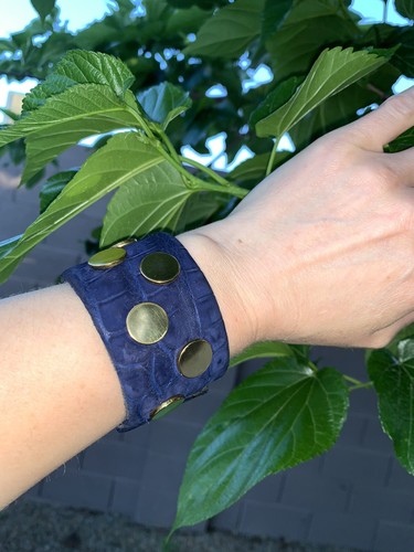 Bracciale DENNIS BASSO J. Mendel oro navy opaco Hermès qualità coccodrillo $900